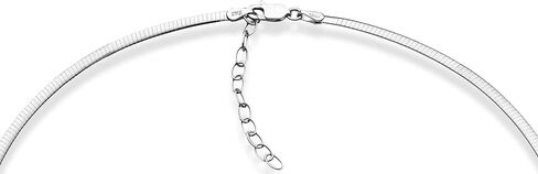 Miabella 925 Sterling Silver Italian 2mm 2.5mm قبة أوميغا للنساء/قابلة للتعديل من 16-18 بوصة مع موسع/مصنوع في إيطاليا in Saudi Arabia