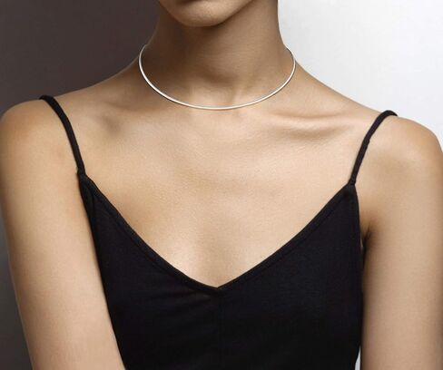 Miabella 925 Sterling Silver Italian 2mm 2.5mm قبة أوميغا للنساء/قابلة للتعديل من 16-18 بوصة مع موسع/مصنوع في إيطاليا in Saudi Arabia