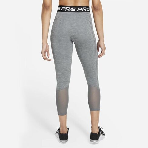 Nike Pro 365 Womens Mid-Rise Crop Leggings (Medium, White/Black/Black) in Saudi Arabia