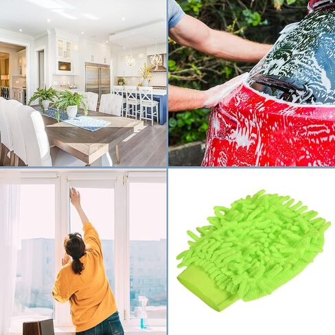 Microfiber Wash Mitt - قفازات تشنيل القابلة لإعادة الاستخدام للتنظيف ، خالية من الخدش ، تنطبق على تنظيف منزل المطبخ in Kuwait