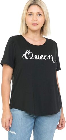 LEEBE Women and Plus Size Short Sleeve Print Top II (Small-5X) in Saudi Arabia