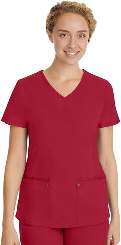 Healing Hands Scrub Set for Women with 7 Pockets, V-Neck Scrub Top 2245 and Knit Waistband Scrub Pant 9133, Red- M Top/M Pant in Saudi Arabia