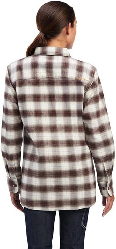 ARIAT Female Rabar Flannel Durastretch Shirt Wren/ Ivory 2x in Saudi Arabia