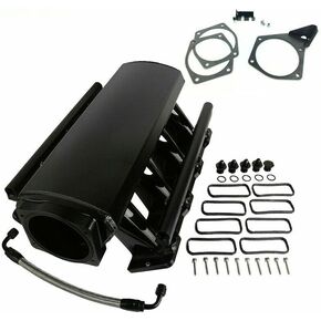 102mm High Profile LS1 LS2 LS6 Intake Manifold with MAP Sensor Port +Fuel Rails Cathedral Port 4.8L 5.3L 6.0L (Black)