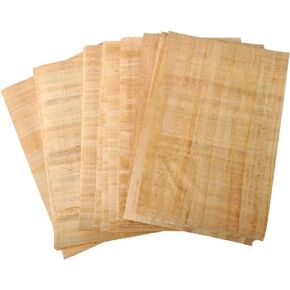 20 Blank Egyptian Papyrus Sheets for Art Projects and Schools 8x12 Inch (20x30 Cm) + 1 Bookmark Gift