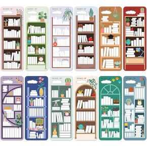 60Pcs Book Tracker Bookmarks Double-Sided Reading Page Markers Book Markers for Reading, Reading List Bookmark for Teacher Students Bookish Friends All Age