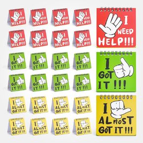24 PCS I Need Help Mini Flip Charts - Classroom Management Tools for Teachers Interaction and Behavior Self-Assessment Cards for Students Educational and Learning Activities School Supplies