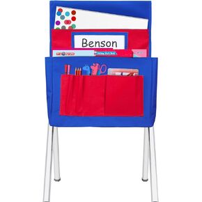 Godery Chairback Buddy Pocket Chart,Storage Canvas Seatback Stuff Storage Pocket - Home, Classroom, Group Team Organizers for Child (Red)