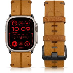 Extra Wide Genuine Leather Watch Band for Men Compatible for Apple Watch Ultra 2 Band Ultra 49mm Band, Handmade 26mm Leather Watch Band Compatible for Apple Watch 49mm 45mm 44mm 42mm for iwatch