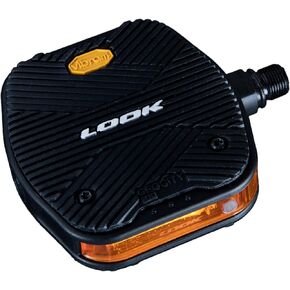 LOOK Cycle - Geo City Vision Grip - MTB Bike Pedals - Flat Pedals - 4 LED Lights - Slip-Proof Safety - Innovative Activ Grip Rubber - Premium Urban Bike Pedal