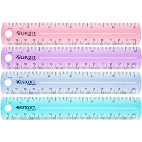 Westcott Plastic Ruler, 6-Inch, (00412)