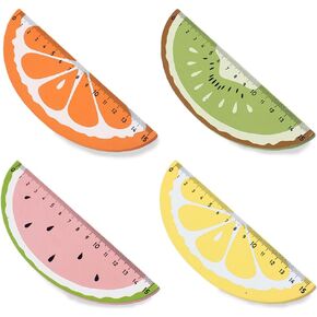 Wooden Rulers for Kids, Wood Measuring Ruler, Student Ruler, Creative Fruit Modeling, for Children, Students, Office Supplies, Teaching Rewards Prizes (20)