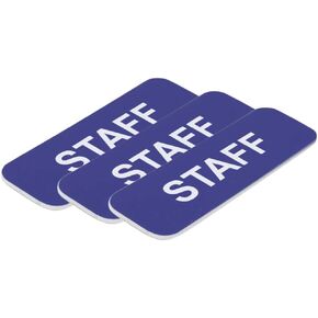 Staff 1 x 3" Name Tag, Black (3 Pack)