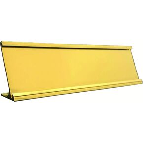 Desktop Office Nameplate Holder, Yellow Gold (10" x 2", 1)