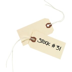 Avery Price Tags with String Attached, 11.5 pt. Stock, 3-3/4" x 1-7/8", 1,000 Manila Hang Tags (12503)
