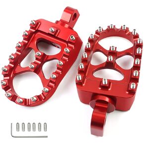 MDPROMCP CNC Motorcycle Wide Foot Pegs Aluminum 360°Roating Adjustable Suitable Compaitble with Dyna Fatboy Iron 883 Sportster 883(Black)