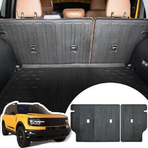 Rear Seat Back Cover Backrest Protector for Ford Bronco Sport Accessories 2021 2022 2023 with Velcro All Weather Split Dog Liner Pet Mat Cargo Trunk Liner 2 PCS