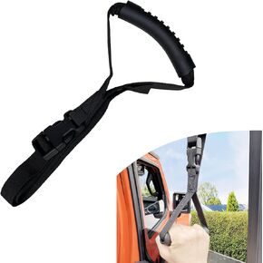 1 PC Car Auxiliary Safety Handle, Detachable Length Adjustable Safety Grab for Disabled Elderly, Door Seat Headrest Roof Portable Grip with Anti-Slip Handle, Universal for Cars (Black)