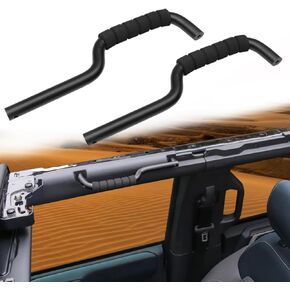 2PCS Roll Bar Metal Grab Handle Compatible with Ford Bronco 2021-2023 4Door Offroad Accessories Front Seat Overhead Grip Aluminium Alloy, Front Door Entrance Grip Handle