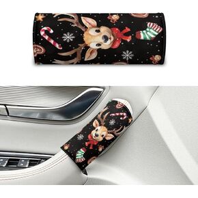 2 Pcs Black Marble Car Door Protector, Car Cane Grab Handle Cover Auto Assist Cane Grab Bar Cover Seatbelt Covers for Cars Truck SUV Car Interior Accessories for Women Men