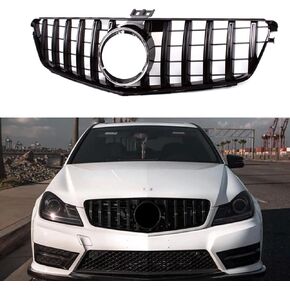 GT style Front Grill Grille For Mercedes-Benz C Class W204 C200 C230 C300 C350 2008-2014 (Black)
