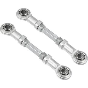 Motoforti 2pcs 238mm Length 8mm Hole Diamete Adjustable Steering Tie Rod Ball Joint for 49cc Electric ATV Go Kart Accessory Steering Column Steering Suspension Silver Tone