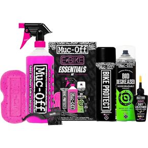 Muc Off eBike Essentials Kit - Bike Cleaning Kit, Bike Maintenance Kit for Electric Bikes - Includes Bike Wash and Bike Chain Lube