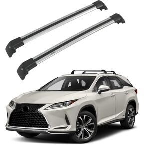 Roof Rack Silver Cross Bars fit for Lexus RX 2016-2022 RX350 RX350L RX450L RX450hL (with Flush roof Rails) Cargo Kayak Bike Snowboard Skiboard