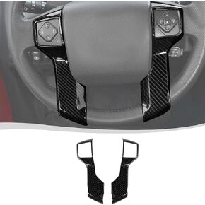 Voodonala for 4Runner Steering Wheel Cover Decoration Trim fit Toyota Tacoma 2014-2021 Tundra Sequoia 2018-2021 Toyota 4Runner SUV 2010-2021(2 Holes,Carbon Fiber Black)