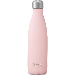 S'well Stainless Steel Water Bottle, 17oz, Azalea Pink, Triple Layered Vacuum Insulated Containers Keeps Drinks Cold for 36 Hours and Hot for 18, BPA Free, Perfect for On the Go