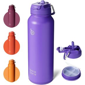 BOTTLE BOTTLE 40oz Insulated Water Bottle with Straw Sport Stainless Steel Water Bottle with Handle Lid Outdoor Sports Bottle for Pills (blue)