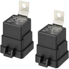 2 Pcs Waterproof Relay DC 12V 40A, 5 Pin Relay Car Charge Case Universal for Car Durable Plastic Black