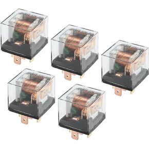 5 Pcs Waterproof Relay DC 12V 60A, 5 Pin Relay Car Charge Case Universal for Car Durable Plastic Transparent