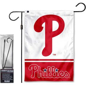 Phillies Garden Flag with Stand Holder Flagpole