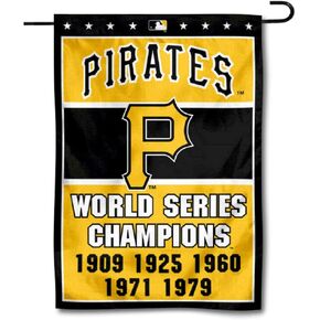 Pittsburgh Pirates 5-Time World Series Champions Double Sided Garden Flag
