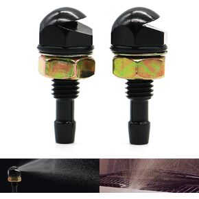 Juren 2Pcs Fan-Shaped Car Cleaning Universal Washer Bonnet Front Windshield Water Sprayer Auto Wiper Jet Nozzle (Black)