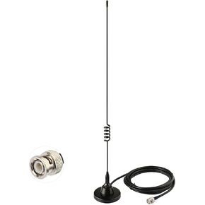 Bingfu HF VHF UHF Ham Radio Amateur Radio Mobile Radio Scanner Antenna Police Scanner Antenna Magnetic Base BNC Male Antenna Compatible with Uniden Bearcat Whistler Radio Shack Police Radio Scanner