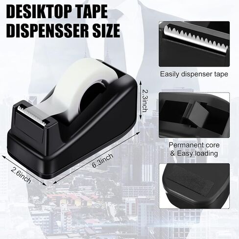9 Pack Desktop Tape Dispenser Tape Roll Dispenser Cute Office Tape Dispenser Non Skid Base Tape Dispensers One Hand Operation Desk Tape Dispenser for Office Home School (Tape Not Included) in Saudi Arabia