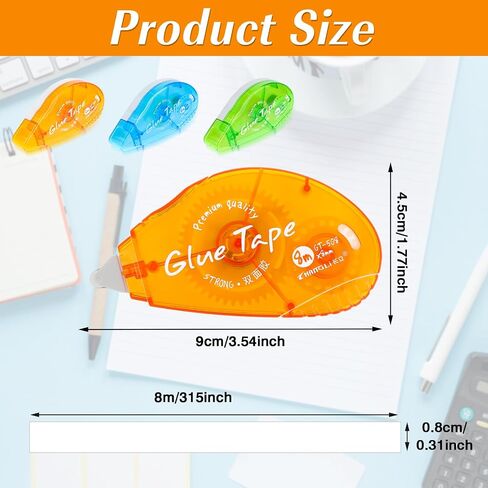 3Pcs Double Sided Scrapbook Tape Roller Tape Dispenser Runners for Card Making Journaling Adhesive Glue Tape for Scrapbooking Crafts Home Office School Supplies 8mx8mm in Saudi Arabia