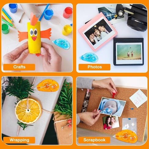 3Pcs Double Sided Scrapbook Tape Roller Tape Dispenser Runners for Card Making Journaling Adhesive Glue Tape for Scrapbooking Crafts Home Office School Supplies 8mx8mm in Saudi Arabia