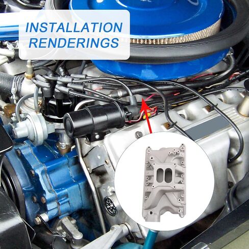 Aluminum Dual Plane Intake Manifold Compatible with Ford Small Block Windsor V8 5.8L 351W Idle-6800 RPM Range Replace# 84023 in Saudi Arabia