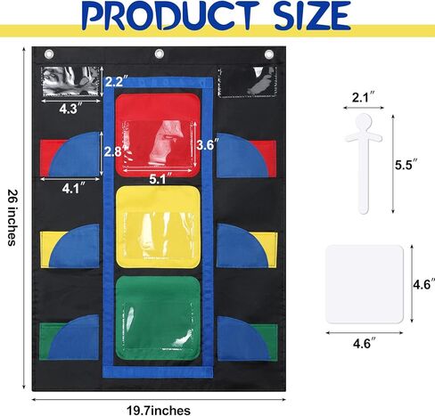 Jinei Stoplight Classroom Pocket Chart Behavior Pocket Chart Back to School Supplies Behavior Chart with 36 Dry Erase Student Sticks Classroom Management Tools for Home Teacher Educational Supplies in Saudi Arabia