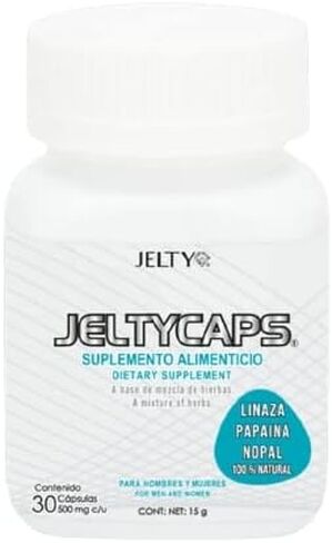 Jeltycaps كبسولات طبيعية مسحوق من بذور البابين وبذور الكتان sábila أبل البكتين 30 كبسولة in Saudi Arabia