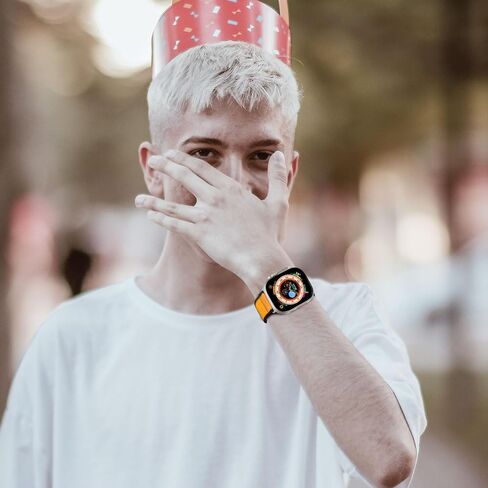 حلقة من النايلون متوافقة مع سوار ساعة Apple 38 مم 40 مم 41 مم 42 مم 44 مم 45 مم 49 مم للنساء والرجال، قابلة للتعديل بحزام خطاف معدني لساعة iWatch Ultra Series SE 8/7/6/5/4/3/2/1 in Kuwait