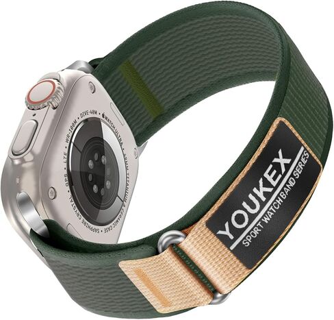 حلقة من النايلون متوافقة مع سوار ساعة Apple 38 مم 40 مم 41 مم 42 مم 44 مم 45 مم 49 مم للنساء والرجال، قابلة للتعديل بحزام خطاف معدني لساعة iWatch Ultra Series SE 8/7/6/5/4/3/2/1 in Kuwait