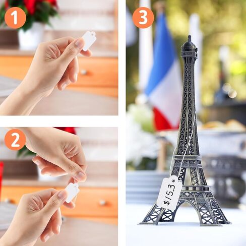 1000 قطعة من علامات الأسعار مع سلسلة مرفقة، علامات تعليق ورقية، علامات قابلة للكتابة، ملصقات أسعار علامات بيضاء تعرض علامات لمجوهرات ملابس المنتج، 0.9 × 0.51 بوصة in Kuwait