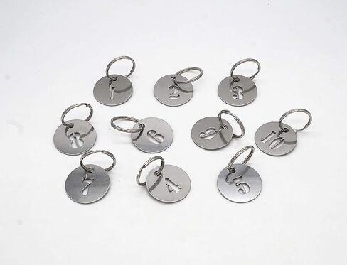 1" Numbered Key Tags - 304 Stainless Steel Keychains with Rings - Durable & Waterproof for Easy Organization ﻿, Numbered 1 to 5 in Saudi Arabia