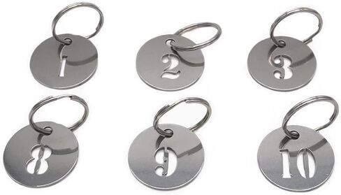 1" Numbered Key Tags - 304 Stainless Steel Keychains with Rings - Durable & Waterproof for Easy Organization ﻿, Numbered 1 to 5 in Saudi Arabia