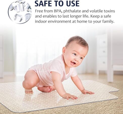 Office Chair Mat for Carpeted Floors with Lip, 48"X36" 2.0mm Thick, Transparent Desk Chair Mats with Studs for Low and Medium Pile Carpets, Easy Glide, Flat Without Curling in Kuwait