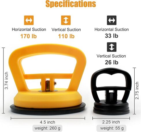 أداة سحب انبعاجات السيارة - مجموعة إزالة انبعاجات الشفط الكبيرة، رافع مقبض زجاجي قوي لإزالة الانبعاجات تلقائيًا، لإصلاح انبعاجات السيارة والبلاط الزجاجي ورفع الجرانيت (3 عبوات) in Kuwait